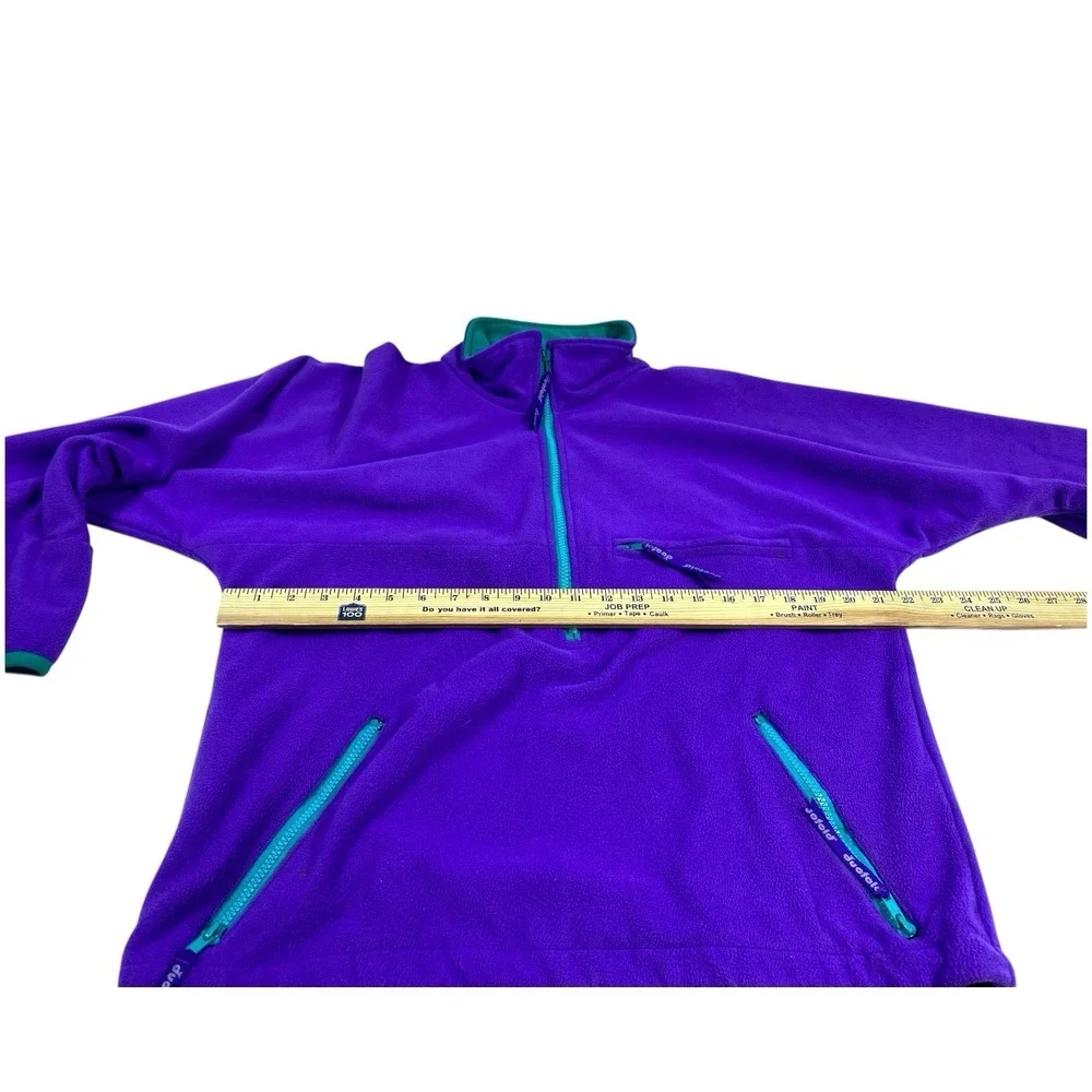VTG 90s Duofold Ski Jacket Fleece Micro Climate Womens S Purple Teal USA 1/4 Zip